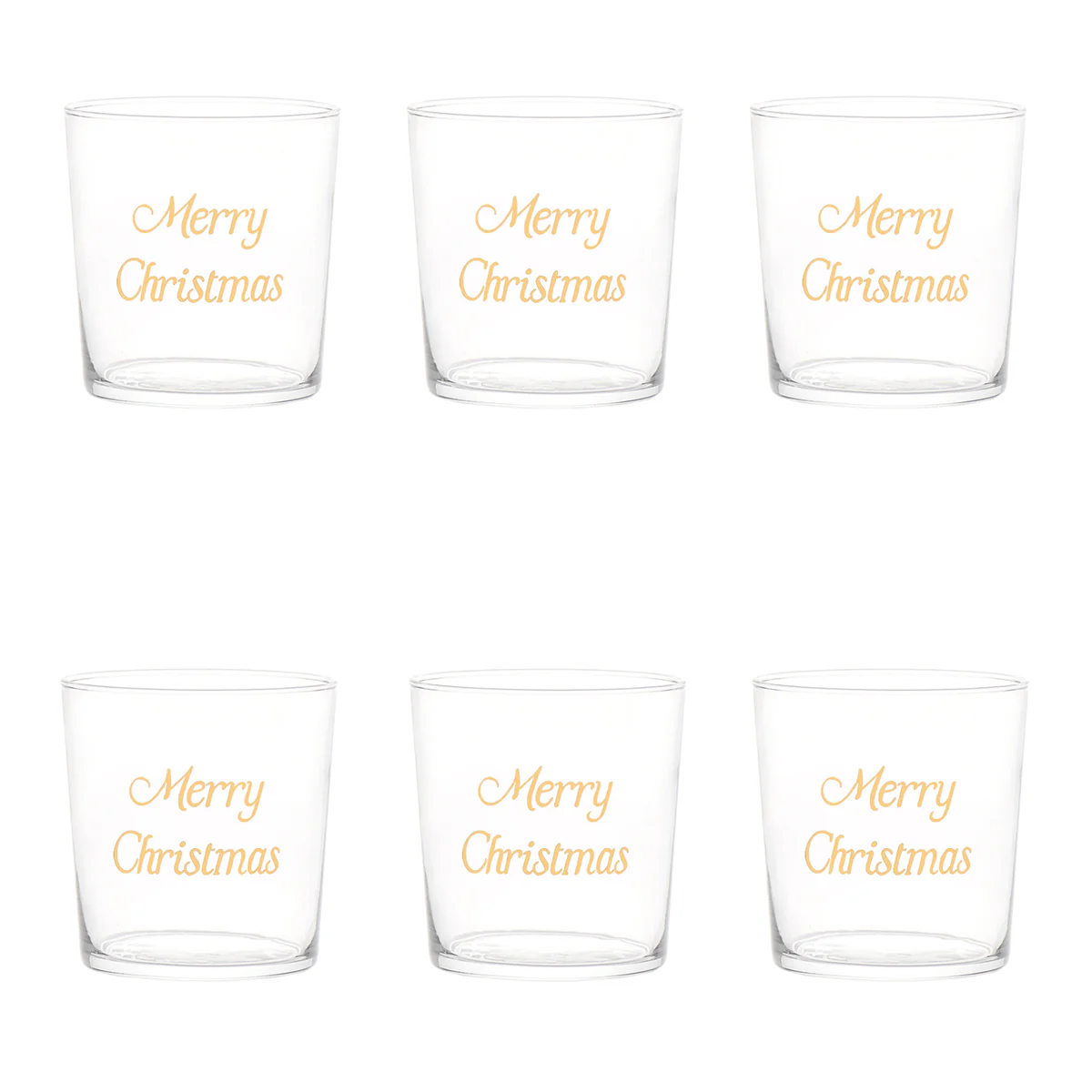 Simple Day Set 6 Bicchieri Acqua Merry Christmas Oro - immagine 3