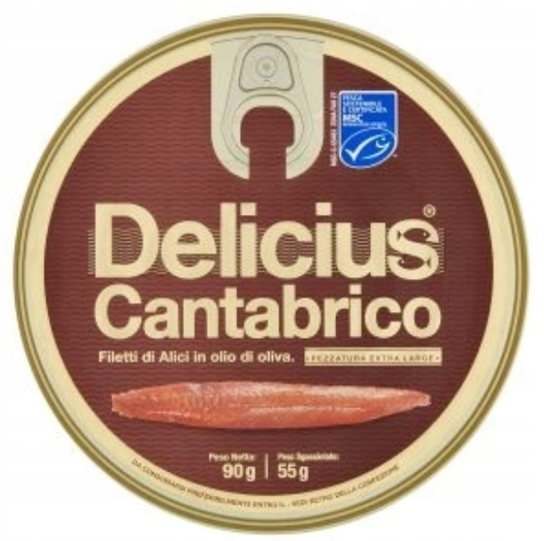 Delicius Filetti di Alici del Cantabrico in Olio d'Oliva 90/55 g - immagine 2