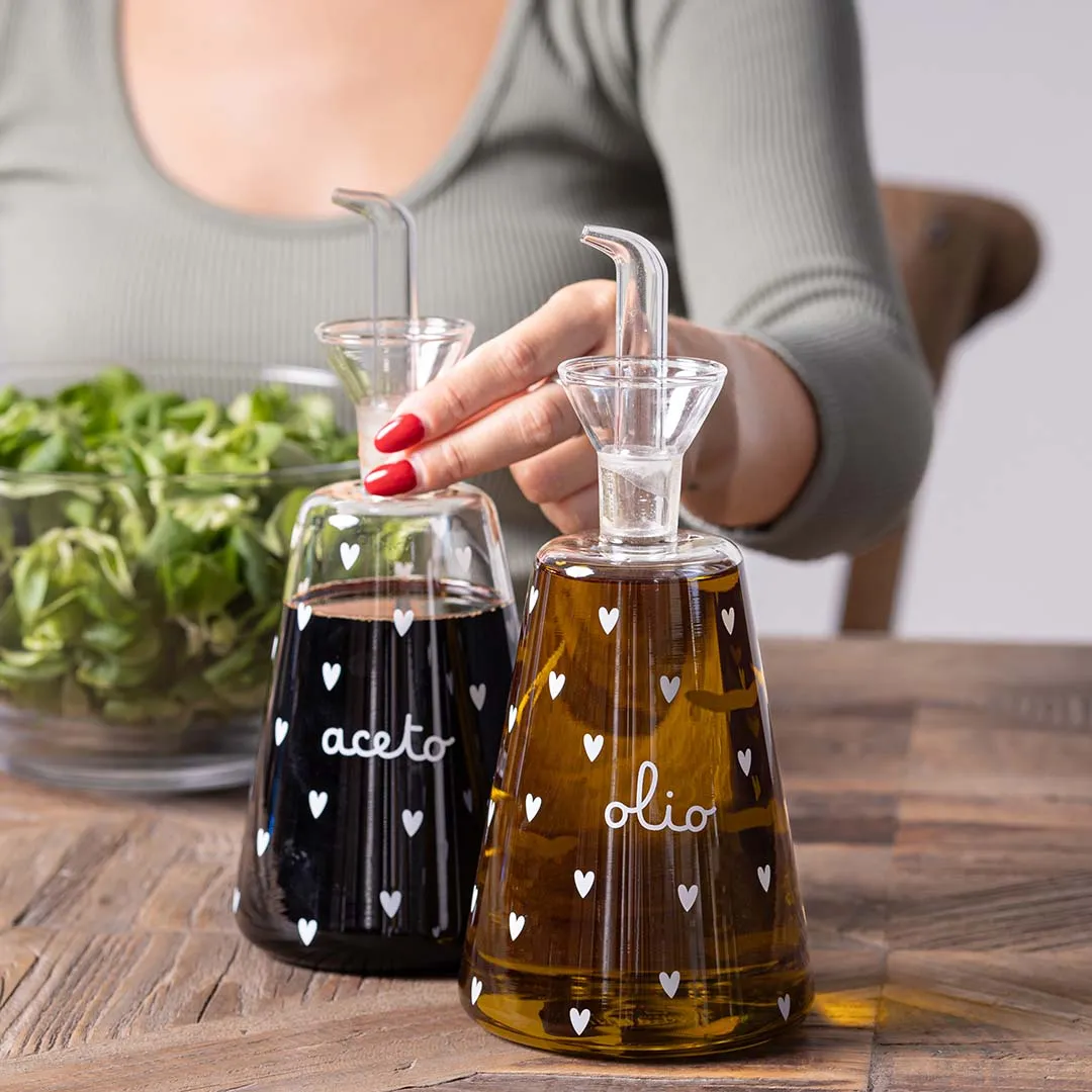 Simple Day Oliera Conica 500 ml Aceto Cuori